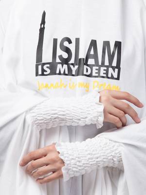 nazneen islamic calligraphy khimar hijab - white 2