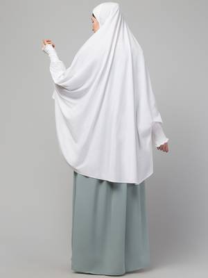 nazneen islamic calligraphy khimar hijab - white 3