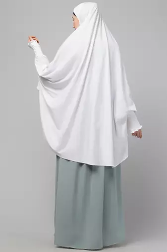 nazneen islamic calligraphy khimar hijab - white