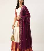 White Woven Silk Lehenga Choli With Dupatta