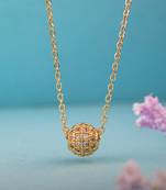 delicate gold-toned necklace with oval pendant, sparkling cubic zirconia stones