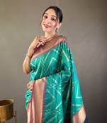 Soft Silk Saree With Beautiful Zig Zag Viscose Zari Design With Zari Patta Saree
