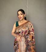Soft Silk Saree With Printed Blouse 