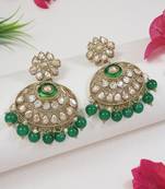 traditional kundan pearl chandbali earrings 