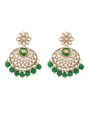 traditional kundan pearl chandbali earrings  2