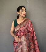 Soft Silk Saree With Printed Blouse 