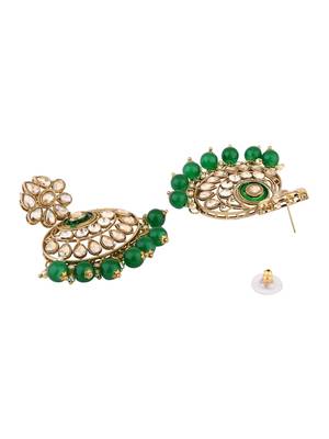 traditional kundan pearl chandbali earrings  3