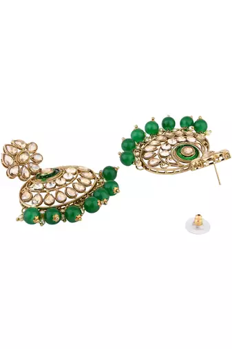 traditional kundan pearl chandbali earrings 