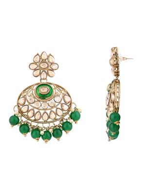 traditional kundan pearl chandbali earrings  4