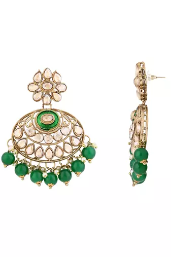 traditional kundan pearl chandbali earrings 