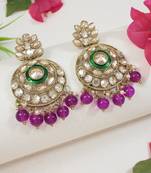 traditional kundan pearl chandbali earrings 
