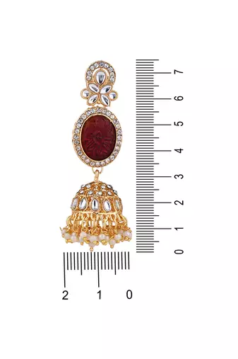 traditional kundan & pearl jhumka dangle earrings for women 