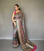 Soft Silk Saree With Printed Blouse 