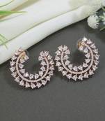 rose gold plated latest fashion stylish stone stud earrings for women