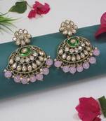 traditional kundan pearl chandbali earrings for women 