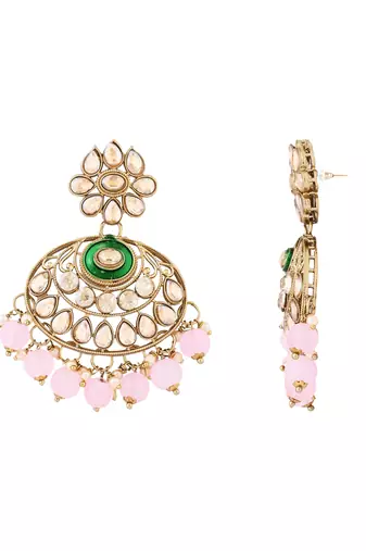 traditional kundan pearl chandbali earrings for women 
