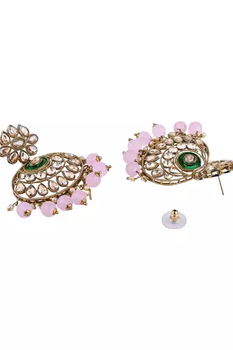traditional kundan pearl chandbali earrings for women 