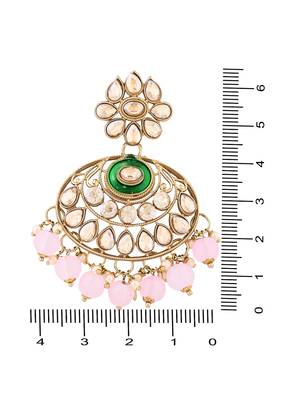 traditional kundan pearl chandbali earrings for women  5
