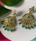 traditional handcrafted kundan earrings adorned with pearls for women 