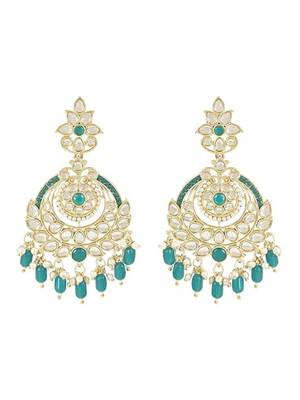 traditional handcrafted kundan earrings adorned with pearls for women  2