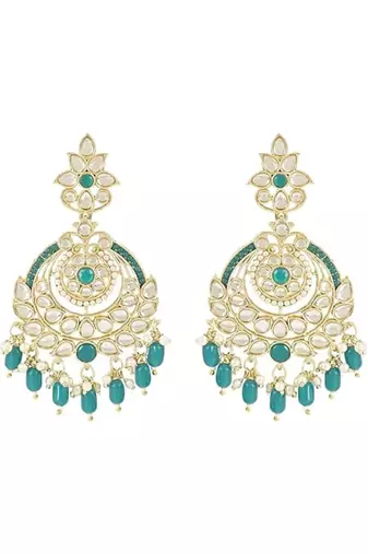 traditional handcrafted kundan earrings adorned with pearls for women 
