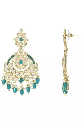 traditional handcrafted kundan earrings adorned with pearls for women 