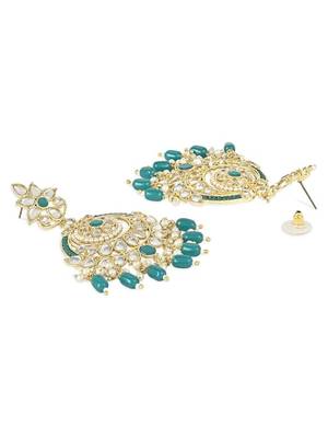 traditional handcrafted kundan earrings adorned with pearls for women  4