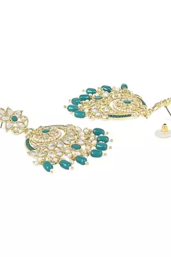 traditional handcrafted kundan earrings adorned with pearls for women 