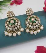 traditional kundan pearl chandbali earrings for women 