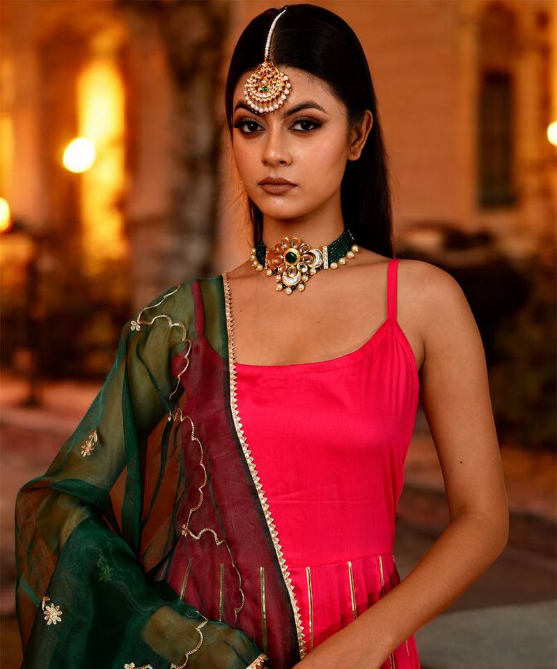 Harshini magenta suit set