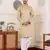 Beige viscosee fabric wevon jacquard work ethnic men's kurta payjama set