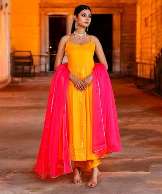 Kasturi yellow suit set 1