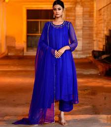 Blue georgette suit set