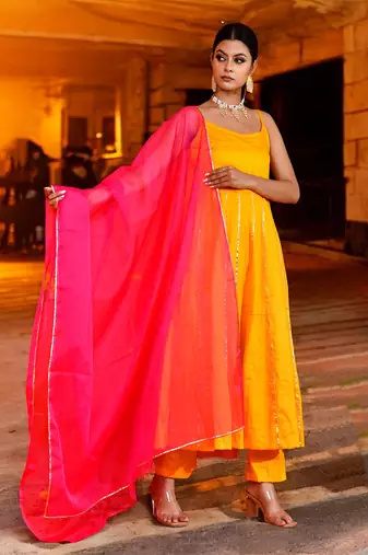Kasturi yellow suit set