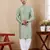Beautiful chikankari embroidery work green viscosee fabric partywear kurta payjama