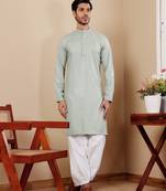 Beautiful chikankari embroidery work pista viscose fabric partywear kurta payjama