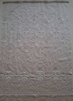 Women's Lavender Butterfly Net White Cotton Thread And Zari Sequence Embroidered Work Lehenga Choli For Wedding 6