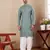 Green beautiful chikankari embroidery work festivewear kurta payjama for men's