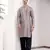  chikankari embroidery work grey festive wear kurta for men
