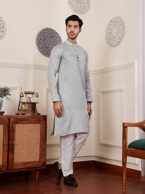 Light blue beautiful wevon wedding ceremonial wear kurta payjama 4