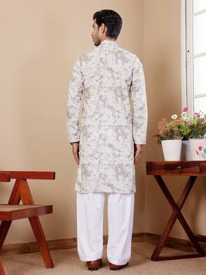 Light green tie dye beautiful embroidery work wedding ceremonial wear kurta payjama 2
