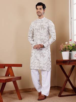 Light green tie dye beautiful embroidery work wedding ceremonial wear kurta payjama 3
