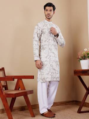 Light green tie dye beautiful embroidery work wedding ceremonial wear kurta payjama 4