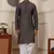 Blue modal silk fabric partywear wevon graceful kurta payjama for men