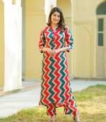 Beautiful multy muslin fabric readymade top bottom set