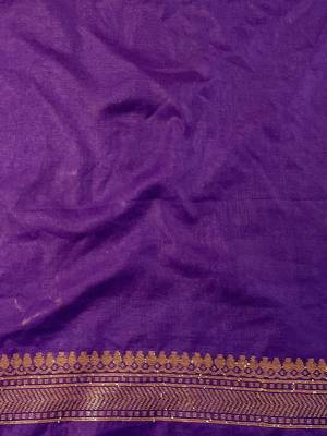 Purple Silk Blend Banarasi Woven Wedding Saree for Women 5
