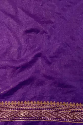 Purple Silk Blend Banarasi Woven Wedding Saree for Women