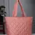 uno coral polyester diamond quilted handheld bag