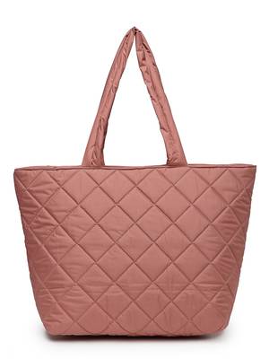 uno coral polyester diamond quilted handheld bag 4