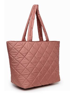 uno coral polyester diamond quilted handheld bag 5